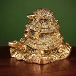 Ekaa Handicrafts Gold Brass Tortoise Vastu Family For Protection, Good Luck And Longevity-picture-23