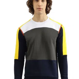 United Colors of Benetton Men Colourblocked Round Neck Cotton Pullover Sweatshirt-picture-27
