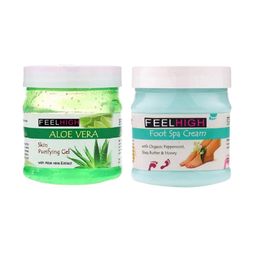 FEELHIGH Unisex Aloe Vera Gel & Foot Spa Cream - 500 ml Each-16