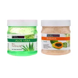 FEELHIGH Aloe vera Gel & Papaya Scrub 500g each-49