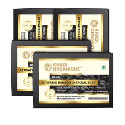 Khadi Organique Set Of 4 Activated Bamboo Charcoal Soap for All Skin Types - 125g Each-9