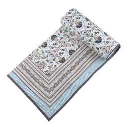 BLOCKS OF INDIA Hand Block Printed Cotton Single Size Reversible Malmal Dohar For Summer (Grey Jaal), 300 TC image 3