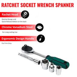 SPARTAN 12 in 1 Heavy Duty Socket Set 1/2" Chrome Vanadium Steel Ratchet Socket Wrench Spanner | Soft Grip 12 Pieces Hand Tool Kit For Mechanic Tool Kits(Pack of 1) image 4