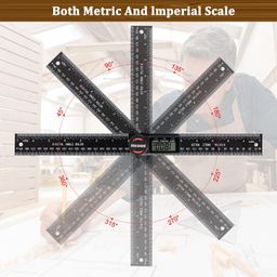 tbvhomm Digital Angle Finder Protractor, Angle Finder Ruler with 7inch/200mm, Angle Measuring Tool for Woodworking/Carpenter/Construction/DIY Measurement(2 Batteries Included) (Enhanced ABS) image 4