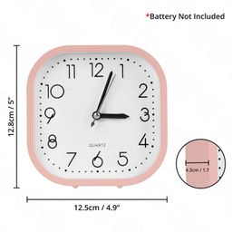 ABOUT SPACE Alarm Clock - Analog Clock for Heavy Sleepers - Battery Powered Table Clock for Study Table Home Office Students Bedroom - Pink (Battery Not Included) - PVC L 12.5 x B 4.3 x H 12.8 cm image 2