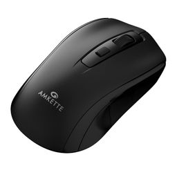 Amkette Hush Pro Astra Wireless Mouse with Advance 2.4 Ghz Connectivity, Silent Switch, Ergonomic Design, High Precision 3 DPI Settings, Mouse On/Off Switch, Smart Auto Sleep Function (Black) image 1
