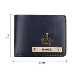 the unique gift studio Personalized Customized Mens Leather Wallet - Elevate Style with a Custom Touch, Color Blue image 4