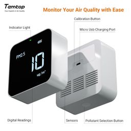 Temtop P10 Air Quality Monitor for PM2.5 AQI Professional Particle Sensor Fine Dust Detector Real Time Display Rechargeable Battery image 4