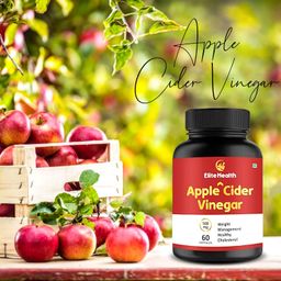 ELITE HEALTH Apple Cider Vinegar Extract Capsule For Men & Women |Weight Management |Improves Cholesterol Levels |Fat Reducer |500mg| Count-60 (Pack of 1) image 2