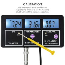 5-in-1 Water Quality Meter, PH EC CF TDS Temperature Multi-Parameter Water Quality Monitor with Backlight, Wall-mountable & Rechargeable, Water Quality Tester for Aquariums, Hydroponics, Lab image 5
