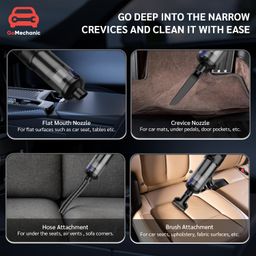 GoMechanic Wireless Vacuum Cleaner for Home and Car | High-Power 14000 Pa Suction with BLDC Motor | USB-C Rechargeable |2 Suction Modes | Portable & Stylish Design with LED Light image 3