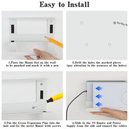 Sunwing 2 in 1 Router Wall Mount for Starlink Gen 3 Router & Standard V3 Power Supply, Gen3 Router Mount V3 Power Bracket for Starlink, Stability Stainless Steel, Signal Integrity, Space-Saving, White image 3