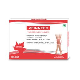 west-coast Veinneed Varicose Vein Tablet With Grape Seed Extract, Horse Chestnut Fruit For Support Venous System, Management Of Varicose & Spider Veins For Leg Care - 10 Tablets image 1