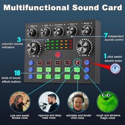 TECHBLAZE BM800 Condenser Microphone Mic Set with V8s Audio Mixer Sound Card Microphone Stand and Double Layer Pop Filter for Live Streaming Gaming Voice Recording Singing Smule Star Maker image 5