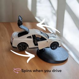 YOURKARTS.COM Car Dashboard Display Stand with Rotating Base, Die-Cast Model Car Spinner Toy-Drifting car for Dashboard(White) image 2