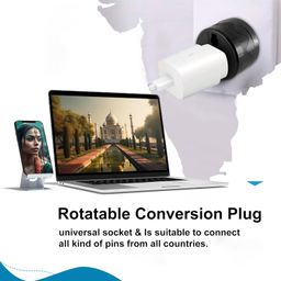 MX 3 pin Universal Socket 5 amp to 5 amp Converter Plug 240v Travel Adapter 3 pin 2 pin Round Conversion Plug rotatable Upto 180° Pack of 2 image 3