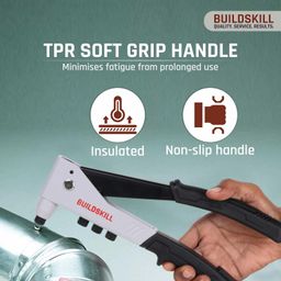 BUILDSKILL 10.5 Inch Heavy Duty Rivet Gun with 4 Interchangeable Nozzles | Ergonomic body | TPR Soft Grip | Tool-Free Operation | Compact & Durable Riveting Machine for Metalwork, Automotive & DIY Use image 3