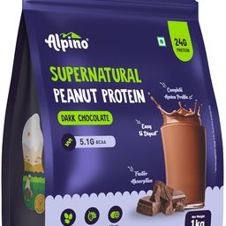 ALPINO Supernatural Peanut Protein Powder Dark Chocolate 1kg – Roasted Peanuts, Cocoa Powder & Monk Fruit - 24g Protein, 5.1g BCAAs, No Added Sugar - World’s First Peanut Protein Isolate image 3
