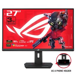 ASUS ROG Strix 27” QHD (2560x1440) HDR400 USB-C Gaming Monitor (XG27ACS), 180Hz,1ms, Fast IPS, 133% sRGB, Extreme Low Motion Blur Sync, G-Sync Compatible, DisplayWidget, Tripod Socket, 3 Year Warranty image 2