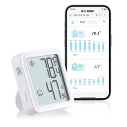 INKBIRD WiFi Thermometer Hygrometer Monitor Indoor Temperature Humidity Sensor IBS-TH3 PLUS LCD Display App Notification Alert 1 Year Data Storage Export Remote Monitor for Bedroom Greenhouse image 1