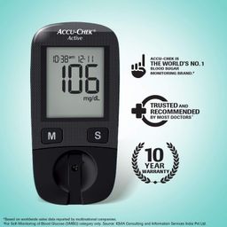 Accu-Chek Glucometer with Active Strips - 160 Strips (Multicolor) image 2
