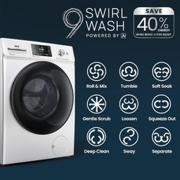 IFB 9 Kg 5 Star Powered by AI with 9 Swirl Wash, WiFi, Fully Automatic Front Load Washing Machine (Executive SXN 9014K, Steam Refresh Program with Eco Inverter, Rich Silver) image 4
