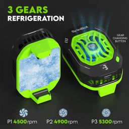 SpinBot IceDot Neo Mobile Cooler with Semiconductor Technology | Gaming Phone Cooler for Instant Cooling with RGB Lightning- Android and iPhones Compatible (Black & Green) image 2