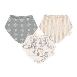 Crane Baby Muslin Bibs with Adjustable Snap Button Closure, Super Absorbent, Soft, Comfortable & Lightweight (Pack of 3) image 1
