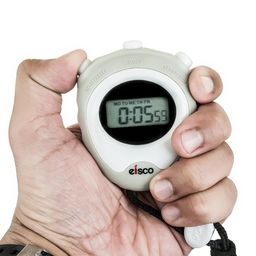 EISCO LCD Digital Stopwatch – 1/100 Sec Precision Timer, Lap/Split Function, Alarm, 12/24 Hour Format, Chime, Water-Resistant, Ideal for Sports, Running, Training, Science Lab & Physics Experiments image 3