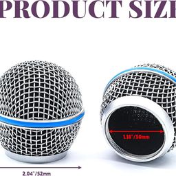 kh Microphone Head Beta 58 Replacement Standard Size Grille Mic Replacement with Foam, Mic Replacement Grill Cover Built in Foam Filter (Pack of 4) image 2