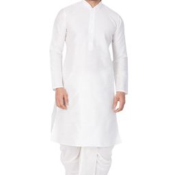 vastramay Men's Brown Silk Blend Kurta and Gold Dhoti Pant Set – Traditional Ethnic Wear for Weddings, Festivals & Celebrations image 2