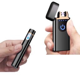 Drumstone 𝐂𝐨𝐦𝐛𝐨 C1140 USB Rechargeable Dual Electronic Windproof Lighter, Flameless & Mini Cigarette Lighter with Sensor Touch Screen, Alloy Design - 𝟏𝟓 𝐘𝐄𝐀𝐑𝐒 𝐖𝐀𝐑𝐑𝐀𝐍𝐓𝐘 image 1