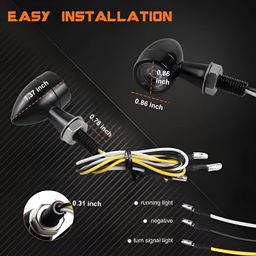 OBEROI'S TRADERS Bullet Shape Front/Rear Turn Signal Led Indicator Fog Light | Spot Light Universal For All Bikes (Pack Of 4, Black) image 5