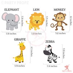 party propz safari animal jungle ceiling hanging swirl decorations boy and girl baby shower cutout festive party supplies decorations event party (12 pcs)- Multi color image 3