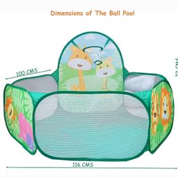 Magicwand Toddler X-X-Large Size Polyster Multi-Colored Jungle Theme Pop-Up Activity Ball-Pool Play Tent[Without Balls][Age Upto 3 Yrs] image 2