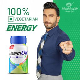 Mankind's Health OK Multivitamin With Natural Ginseng, Taurine Power, Daily Energy, Alertness, Vitamin D, C & Other 18 Multivitamins Minerals, For Overall Health, 30 Tablets (Veg) X Pack Of 1 image 2