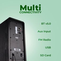 ZEBRONICS BTM8800 RUCF 2 Channel 100W Tower Speaker with 3 Way Design, Touch Control, Supports Bluetooth 5.0, AUX, FM, USB, SD, Wireless Mic, Karaoke, 2X 6.5” Subwoofer, Powerful Bass image 5