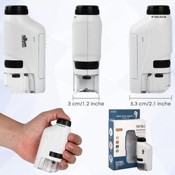 Groot Troco Portable Plus 60x-120x Power Microscope with LED Light for Students (White) image 2