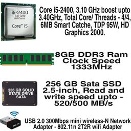 methei METHEI® CPU for Desktop Computer (Computer Desktop PC CPU Core i5(Core i5-2400 3.1GHZ/ 256 GB SSD/ 8 GB DDR3 RAM/ 300 Mbps WiFi/Windows 10Pro) image 3
