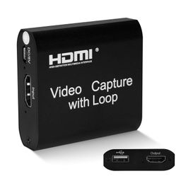 Microware Video Capture Card, HDMI Video Game Converter with Loop Out, HDMI to USB Capture Device Support Full HD 1080P Video for Gaming, Streaming, Teaching, Video Conference, Live Broadcasting image 1