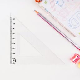 Plastic Geometry Set, Triangle Ruler Protractor Straight Ruler (4 Pcs Set) image 3