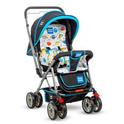 Mee Mee Little Explorer Advance Baby Stroller/Pram for 0 to 3 Years, New Born/Kids, 5 Point Safety Harness, Adjustable backrest, 360 Wheel, Large Storage Basket, Reversible Handlebar Net (DX Blue) image 1