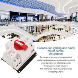 BROLEO 400V 2P 125A Dual Power Automatic Transfer Switch, Generator Changeover With Red Handle, Manually or Automatically Powered for Homes, Industry image 3