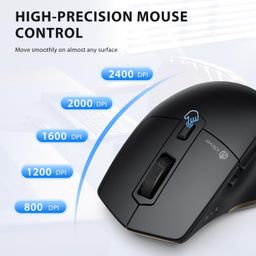 iClever Bluetooth Mouse MD172, Wireless Mouse Dual Mode(Bluetooth+USB), Multi-Devices Ergonomic Mouse with 5 Adjustable DPI and 7 Buttons, Rechargeable Silent Mice for Laptop/iPad/MacBook/Tablet/PC image 4