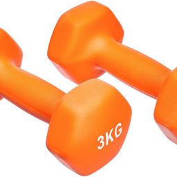 amazon basics AmazonBasics Neoprene Dumbbell Pair, 2 x 3Kg image 1