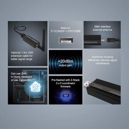 Ledgebit Zigbee 3.0 USB Dongle Plus A– ZBDongle-E, Universal Zigbee USB Gateway with Antenna, Wireless Zigbee 3.0 USB Adapter(1 Pack), Compatible with Zigbee Home Automation Devices image 3