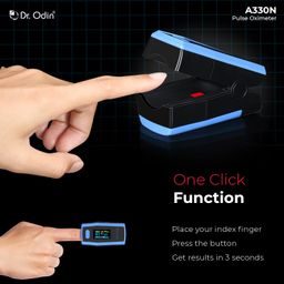 Dr. Odin A330N Pulse Oximeter with Quick Heart Rate and Oxygen Monitoring, OLED Display, Flex Finger Grip, Vibrant OLED (Black & Blue) image 4