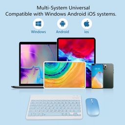 Bluetooth Keyboard and Mouse Combo,Ultra Slim Rechargeable Portable Wireless Keyboard Mouse Set Compact for Android Windows Tablet Cell Phone iPhone iPad Computer Desktop PC Laptop (Blue) image 4