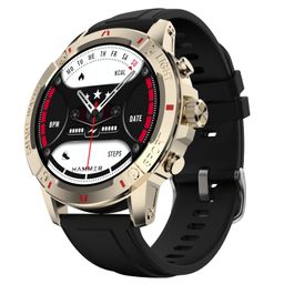 HAMMER Luxor 1.45" AMOLED Display Round Dial Smart Watch with BT Calling, 100+ Sports Modes, Always on Display, Health Tracking, Music Control (Gold) image 1