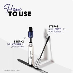 MARS Double Trouble Volumizing and Lengthening Mascara | 2-in-1 Mascara for Women | Long Lasting (15 ml) (Black) image 5